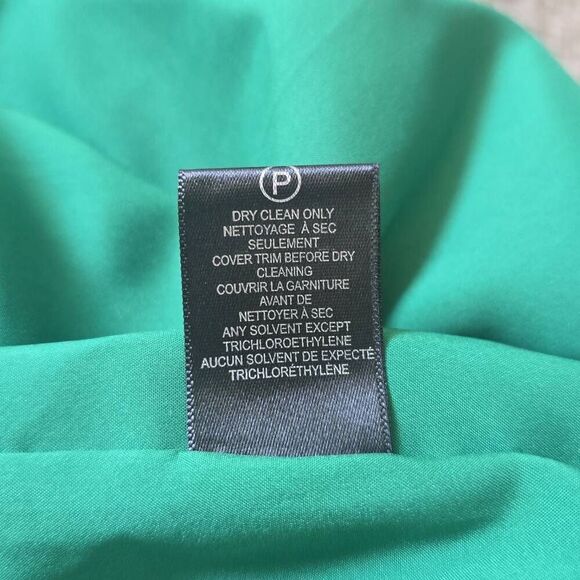 Halston Heritage Wmn's Slvls Grn Silk Round Neck Printed Ruched Maxi, NWT,Sz 14 - Picture 12 of 12